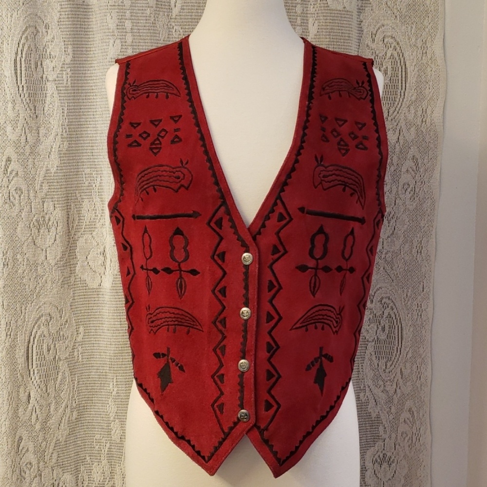Sueded leather vest